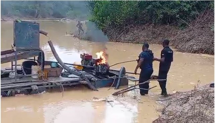 Blue Water Guards Destroy Illegal Mining Equipment On Mansi River
