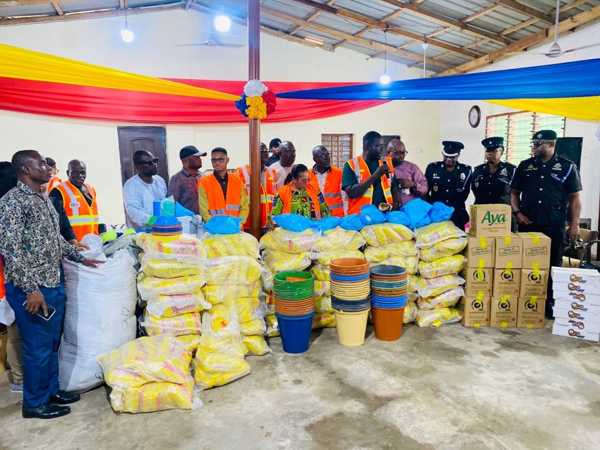 Greater Accra Minister Leads Donation To Flood, Fire Victims In Madina And Adenta