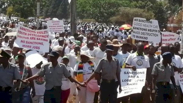 Zimbabweans march against EU and US sanctions