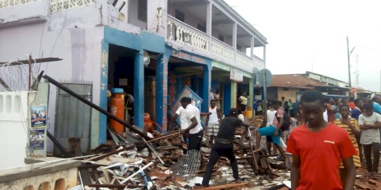 Rainstorm ravages Somanya, leaves hundreds displaced