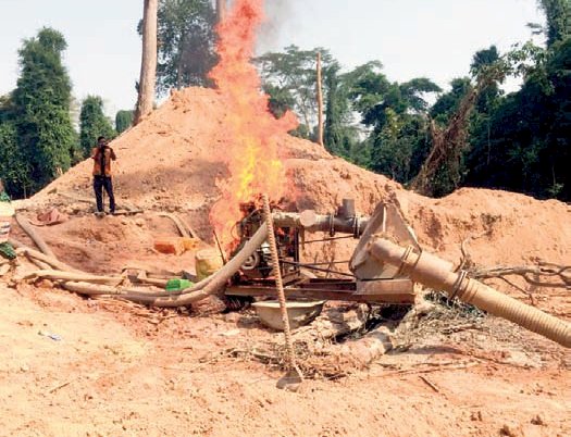 Furious Minister Orders Burning Of Galamsey Equipment