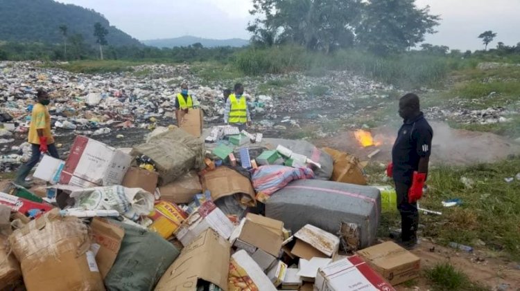 GRA Destroys Illegally Imported Goods In Volta Region