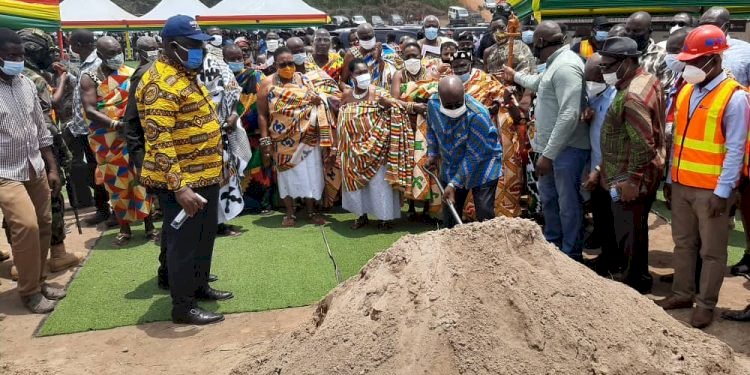 Akufo-Addo Cuts Sod For Construction Of 100 Bed Capacity District Hospital At Shama