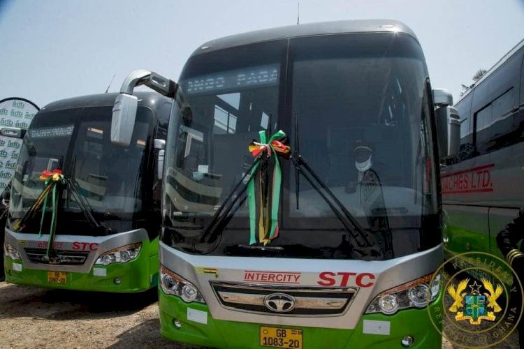 President Akufo Addo Presents 100 Buses To STC