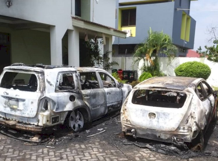 2 Vehicles Of NDC Tema Central PC Burnt