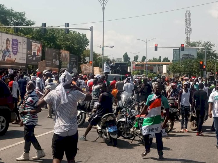 NDC Supporters Storm EC Headquarters Ahead Declaration Of Results