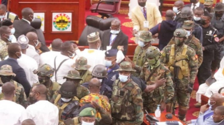 NDC, NPP MPs In Standoff As Soldiers Storm Parliament Over Chaotic Voting Process