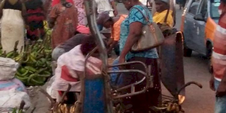 Traders Take Over Streets Near The Tema Market