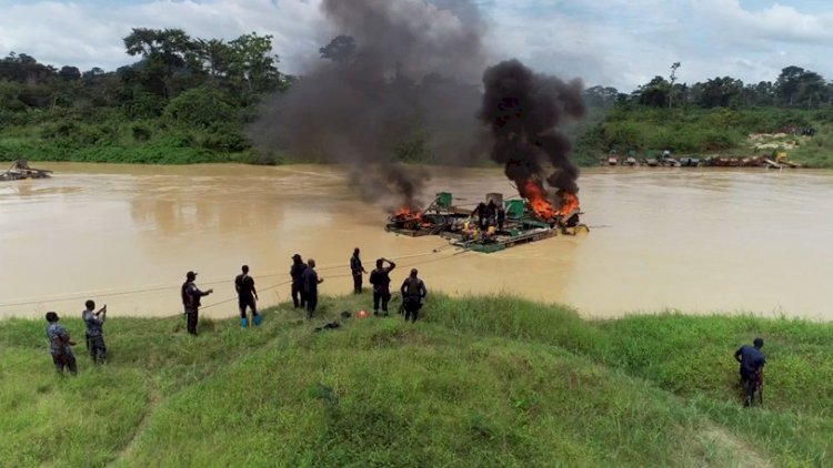 Operation Vanguard Destroys Equipments, Arrests Illegal Miners