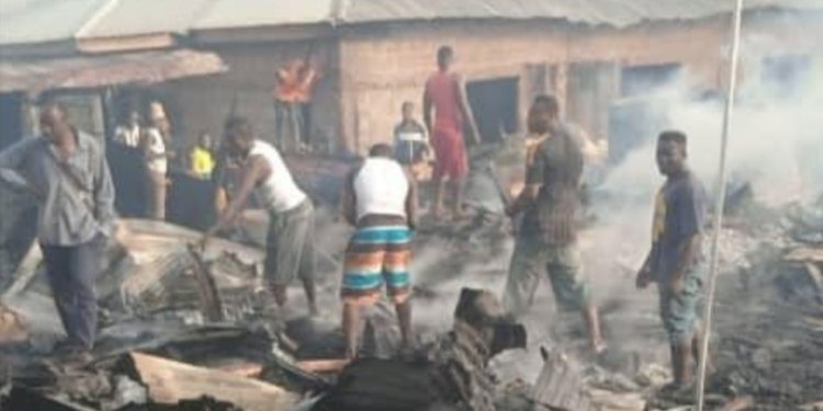 Sunyani: Fire Guts Timber Market