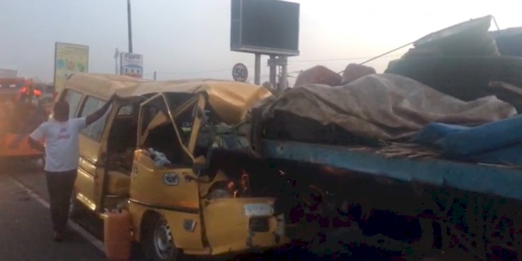 2 Feared Dead After Trotro Crashes Into Broken-Down Truck In Tesano