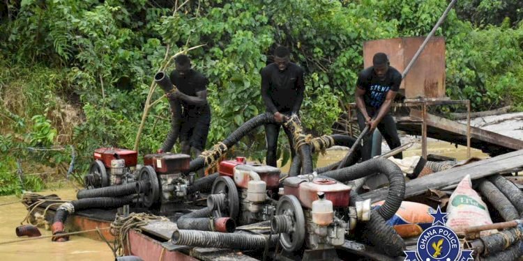 Galamsey Fight: 14 Excavators, Other Equipment Destroyed By Soldiers In Atewa East And West
