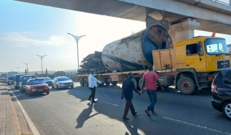 Driver Of Truck Stuck Under Footbridge On George Walker Bush Highway Arrested