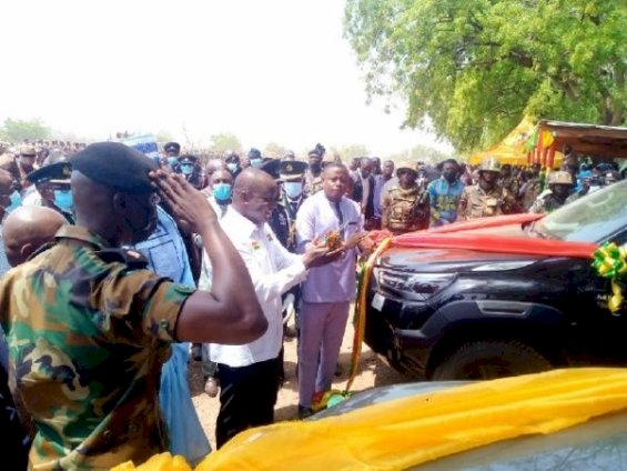 Lands Minister Donates 2 Pickup Trucks To Security Services