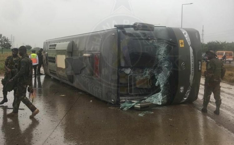 Bus Carrying Millitary Personnel Involved In Accident On Accra-Tema Motorway