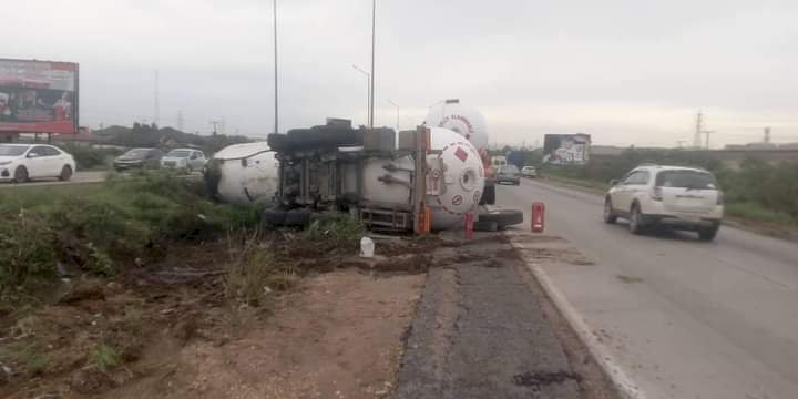 Gas Tanker Involved In Accident on Motorway