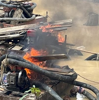 Akyemansa DCE Burns Galamsey Equipment