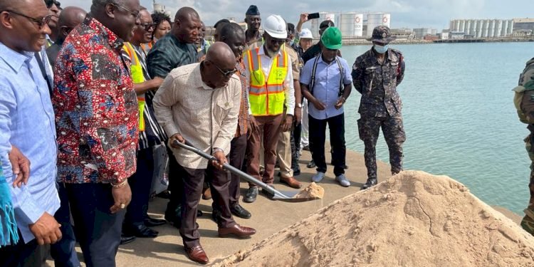 Akufo-Addo Cuts Sod For Ship Repairs Dock At Takoradi Habour
