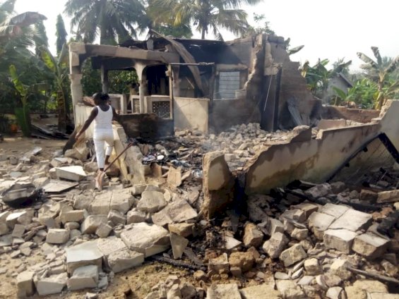 Fire Guts 4-Bedroom Apartment At Assin Adubiase