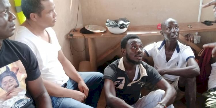4 Ghanaians, 2 Chinese Arrested For Illegal Mining At Enchi-Asemkrom