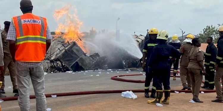 Gas Tanker Catches Fire, Driver And Conductor Rushed To Hospital