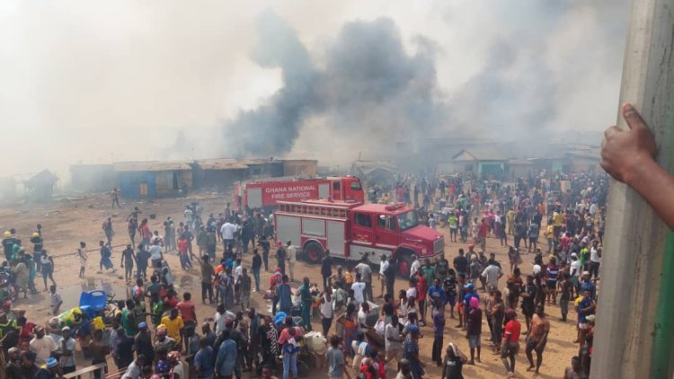 Fire Engulfs Structures Near Accra Timber Market