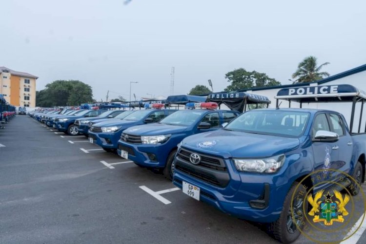 Akufo-Addo Gives 100 Vehicles, 600 Bikes, 6 APCs To Police