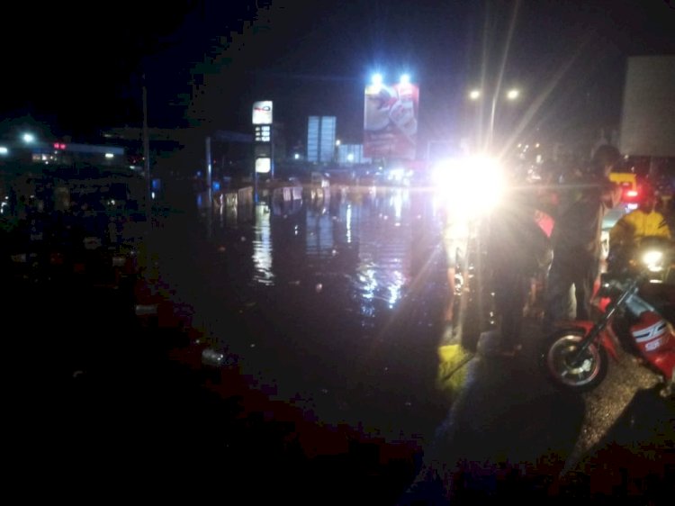 Vehicles Submerged In Flood Waters At Anloga Junction